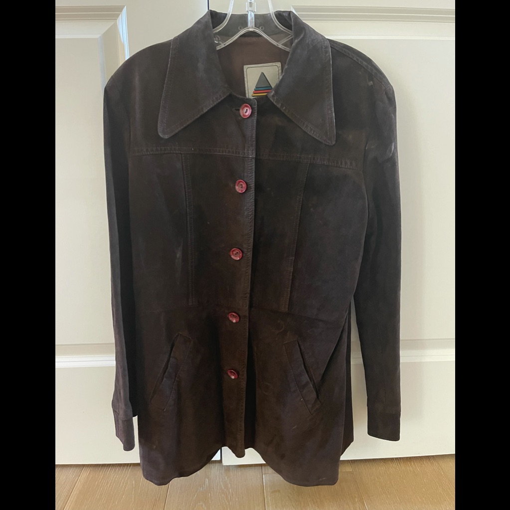 Suede Button Front Jacket